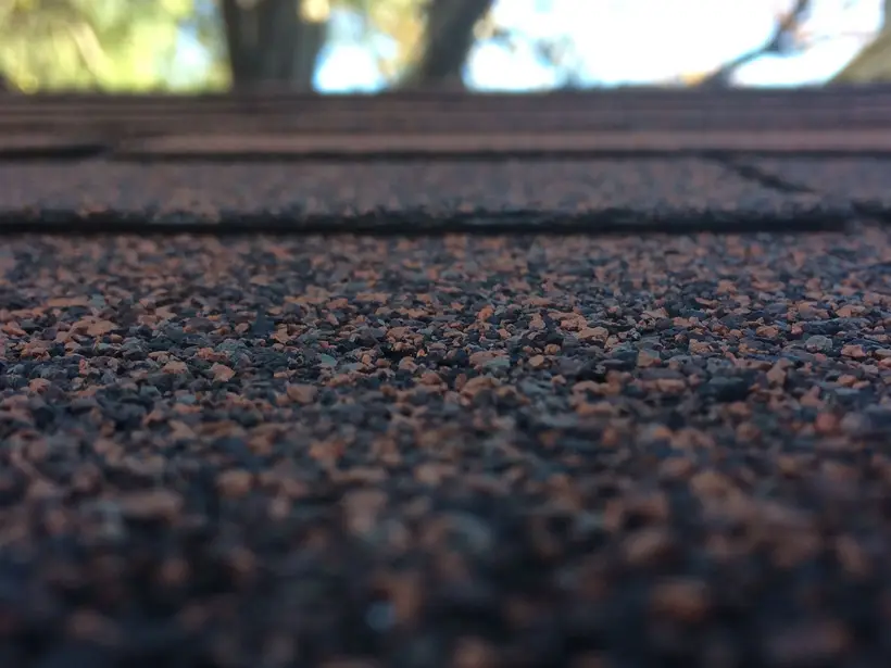 Close-up of asphalt shingle texture